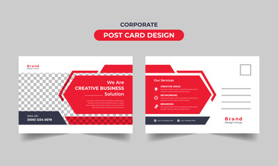 Corporate business solution post card design 