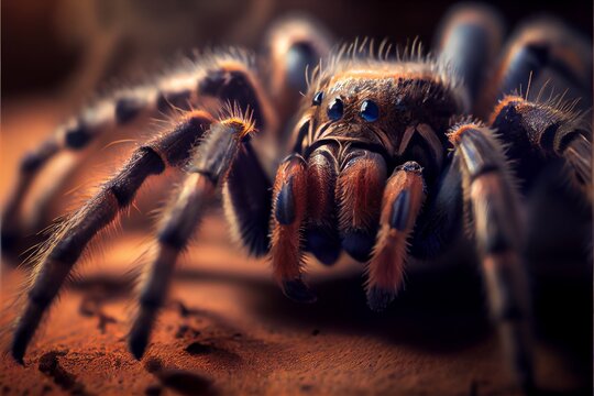 Generative AI abstract render of a tarantula