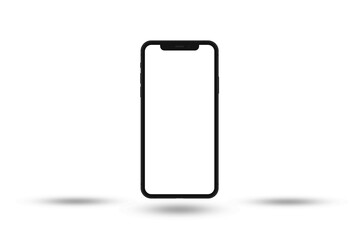 phone with white screen. Smartphone mockup. Screen mockup. Mobile screen template