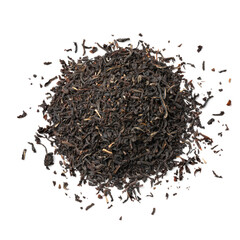 Heap of Golden Garden Estate Ceylon Tea close up isolated on white background