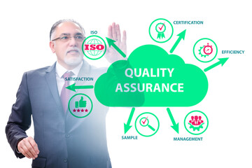 Fototapeta premium Businessman in quality assurance concept