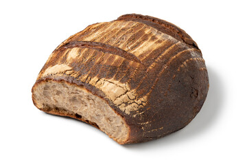  Traditional whole German Eifler Brot, loaf of bread, isolated on white background