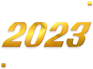 2023 Numbers in Gold Gradient Transparent PNG Bold Text