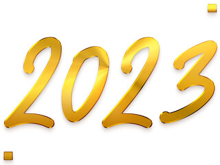 2023 Numbers in Gold Gradient Transparent PNG Text