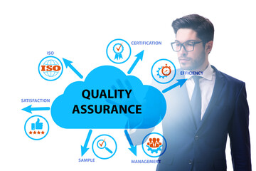 Businessman in quality assurance concept
