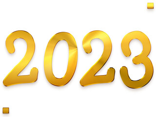 2023 Numbers in Gold Gradient Transparent PNG Calligraphy Text
