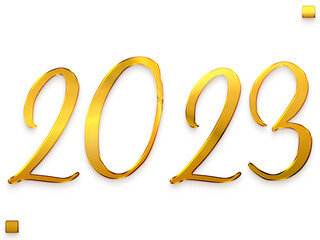 2023 Numbers in Gold Gradient Transparent PNG Stylish Cursive Typography Text
