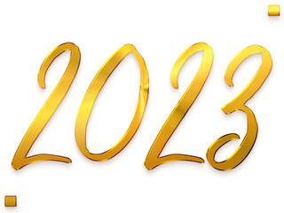 2023 Numbers in Gold Gradient Transparent PNG Typography Text