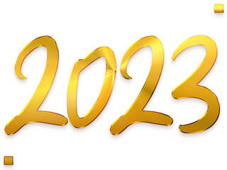 2023 Numbers in Gold Gradient Transparent PNG Bold Typography Text