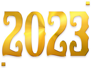 2023 Transparent PNG  Bold Typography Golden Text