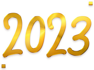 2023 Transparent PNG  Bold Typography Golden Text