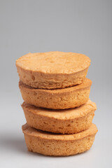 bread stacked on a white background