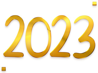 2023 Transparent PNG Bold Alphabetical Golden Text