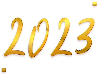 2023 Transparent PNG  Typography Golden Text
