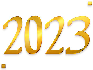 2023 Transparent PNG  Typography Golden Text