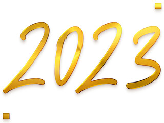 2023 Transparent PNG  Typography Golden Text