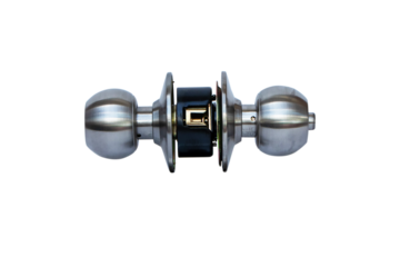 Metal door knob Made of aluminum metal, does not rust when exposed to water, strong and safe from being broken.  Used to install door in house. Home property security.