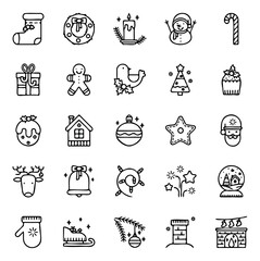 vector illustration, winter icon set, christmas icon pack, december winter icon, line icon