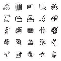 vector illustration, work icon set, office icon pack, line icon, hand drawn icon