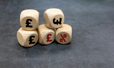 pound Word Written on Wooden Cubes