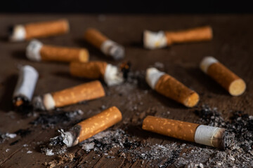 Cigarettes were burnt and smoking. World No Tobacco Day falls on May 31 of every year.