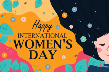Flat international women's day background vector template