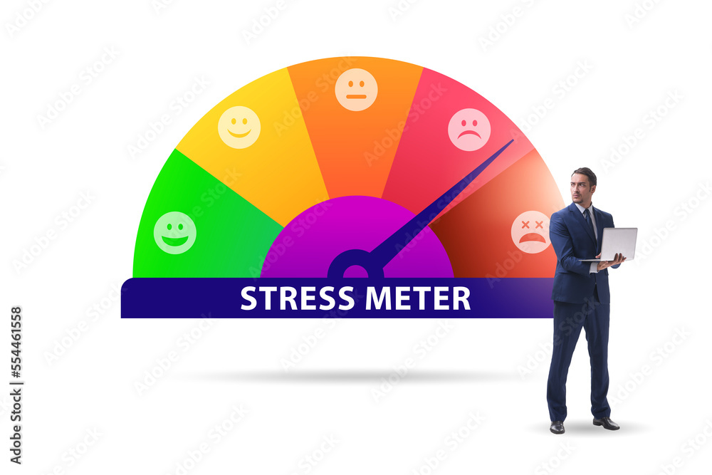 Wall mural concept of stress meter with businessman