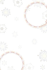 雪の結晶とパールアクセサリーのシーズングリーティングカード背景（ポストカード）