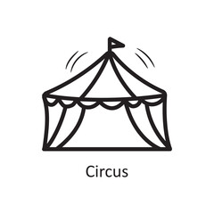 Circus vector outline Icon Design illustration. Entertainment Symbol on White background EPS 10 File
