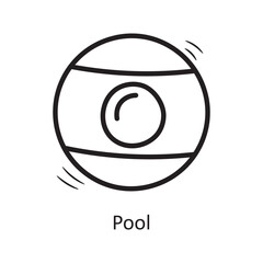 Pool vector outline Icon Design illustration. Entertainment Symbol on White background EPS 10 File