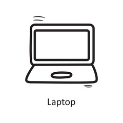 Laptop vector outline Icon Design illustration. Entertainment Symbol on White background EPS 10 File