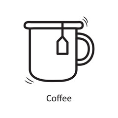 Coffee vector outline Icon Design illustration. Entertainment Symbol on White background EPS 10 File