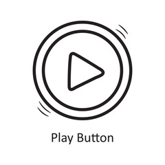 Play Button vector outline Icon Design illustration. Entertainment Symbol on White background EPS 10 File