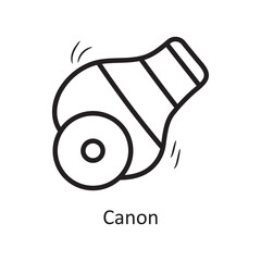 Canon vector outline Icon Design illustration. Entertainment Symbol on White background EPS 10 File
