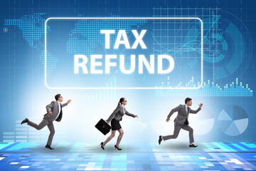 Business people man in tax refund concept