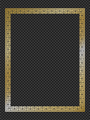 Obraz premium Greek Gold style border frame circle frame with seamless vector illustration