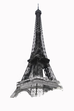 Eiffel Tower in Paris, France. Abstraction
