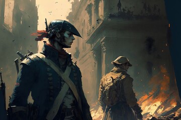 the french revolution. war. battle. Generative AI