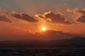 석양, 바다, 태양, sky, 일출, h2o, 대양, 구름, 물가, 네이처, 수평선, 구름, orange, 경관, 물결, 새벽, 저녁, 모닝, 오늘밤, beautiful, red, 연안, 호수, 여름
