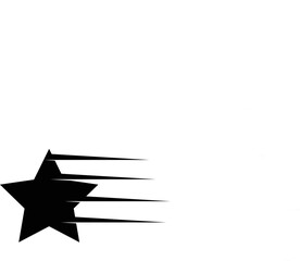 Star Logo with lines.Modern art design .Black Vector stripes .Straight speed lines .Geometric shape. Wall art .