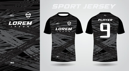 black t-shirt sport jersey design