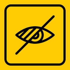 Blind people outline icon. No or low vision,blind eye line sign. Editable stroke. Vector illustration