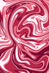 Abstract red liquid marble background. Vector graphics