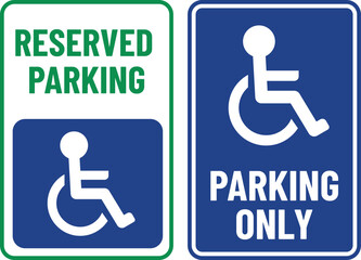 disabled parking, reserved parking print ready sign vector