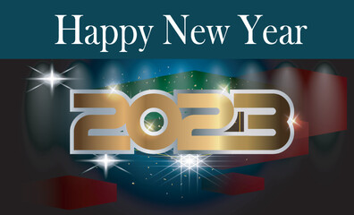2023 Happy new year vector background design template idea

