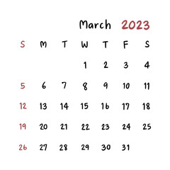 calendar 2023 hand draw