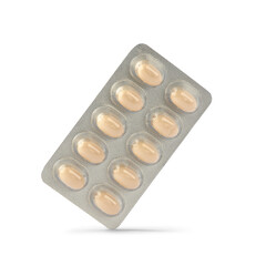 template of progesterone hormone tablets in blister pack, female hormonal replacement therapy,...