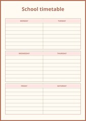 School Timetable - Planner
