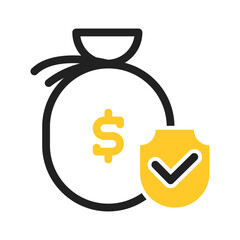 fund protection icon on isolated background. set of business and financial icons