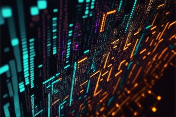 Abstract Technology background of Coding, Ai, and Programming.